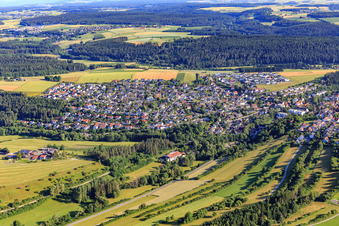View of the town from the south in Niedereschach in the state Baden-Wuerttemberg, Germany