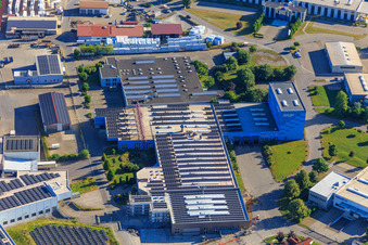 Aerial view of John Nep. Jerger GmbH & Co. KG in Niedereschach in the state Baden-Wuerttemberg, Germany