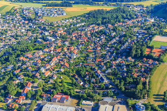 Overview of the town from the southeast in Niedereschach in the state Baden-Wuerttemberg, Germany