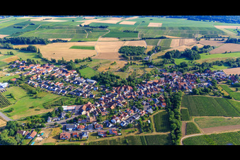 Village panorama from the south with Türmel in Oberhausen in the state Rhineland-Palatinate, Germany