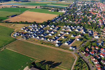 Aerial view of New development area K2 from the west in Kandel in the state Rhineland-Palatinate, Germany