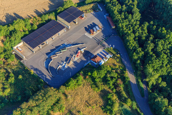 Aerial view of Recycling Center South SÜW in the district Ingenheim in Billigheim-Ingenheim in the state Rhineland-Palatinate, Germany