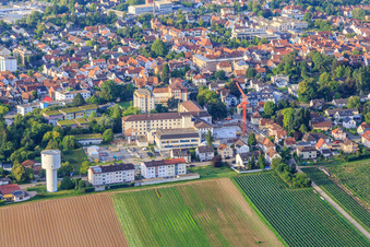 Aerial photograpy of Construction site for the expansion of the Asklepios Südpfalzklinik Kandel in Kandel in the state Rhineland-Palatinate, Germany