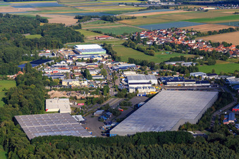 Construction site for the new logistics park of HANSAINVEST and DFI-Real-Estate Kandel after demolition of the OBI market in the district Minderslachen in Kandel in the state Rhineland-Palatinate, Germany out of the air
