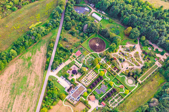 Aerial view of Garden of the Senses in Merzig in the state Saarland, Germany