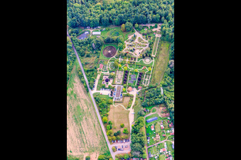 Aerial photograpy of Garden of the Senses in Merzig in the state Saarland, Germany