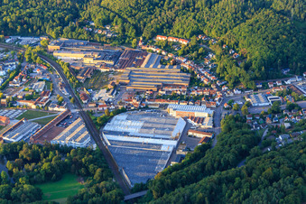 Aerial view of Villeroy & Boch AG sanitary factory in Mettlach in the state Saarland, Germany