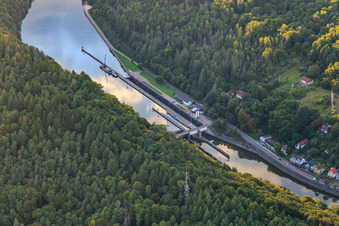 Saar hydroelectric power plant, barrage and lock Mettlach in the district Keuchingen in Mettlach in the state Saarland, Germany