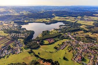 Bostalsee biotope from the north in the district Bosen in Nohfelden in the state Saarland, Germany