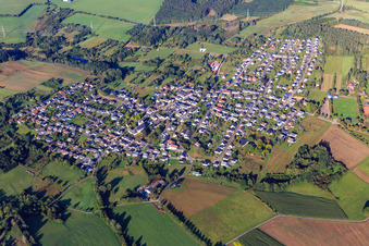 Overview of the town from the east in Gusenburg in the state Rhineland-Palatinate, Germany