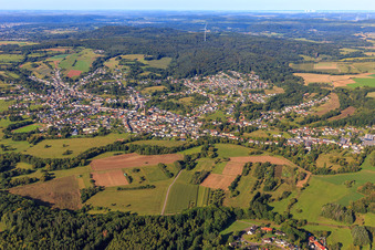 Aerial view of From the east in the district Hüttersdorf in Schmelz in the state Saarland, Germany