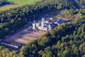Aerial view of Mining site of RAG Deutsche Steinkohle Ag in the district Falscheid in Lebach in the state Saarland, Germany