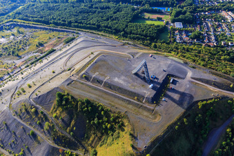 Aerial photograpy of Saarpolygon "Gateway to the Future" on the Bergenhalde in Ensdorf in the state Saarland, Germany