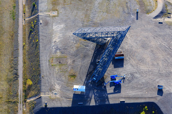 Saarpolygon "Gateway to the Future" on the Bergenhalde in Ensdorf in the state Saarland, Germany from above
