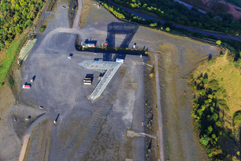 Saarpolygon "Gateway to the Future" on the Bergenhalde in Ensdorf in the state Saarland, Germany from the plane