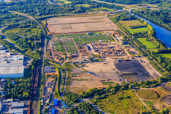 Aerial view of Site of the former VSE AG power plant Ensdorf in Ensdorf in the state Saarland, Germany