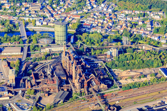 Oblique view of UNESCO World Heritage Site Völklinger Hütte in Völklingen in the state Saarland, Germany
