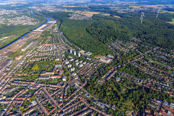 City overview from the southeast in Völklingen in the state Saarland, Germany