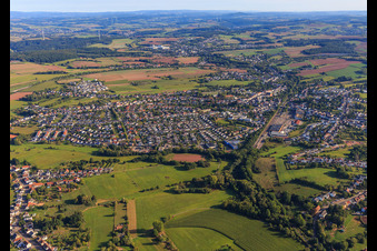 Aerial view of From the southwest in Heusweiler in the state Saarland, Germany