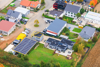 Aerial view of Industrial park Auf dem Viertel with AGILEXS Agil Express Service GmbH and AgilBox Selfstorage in Bad Bergzabern in the state Rhineland-Palatinate, Germany