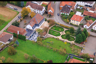 Aerial photograpy of Castle in Oberotterbach in the state Rhineland-Palatinate, Germany