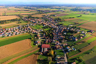 Aerial view of From the north in Aschbach in the state Bas-Rhin, France