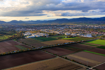 Industrial area at Birnbach beyond the A65 in Landau in der Pfalz in the state Rhineland-Palatinate, Germany