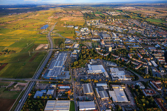 Landau-Nord and the course of the B10 to the east in Landau in der Pfalz in the state Rhineland-Palatinate, Germany