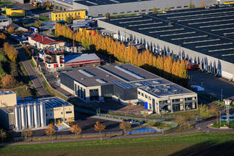 Oblique view of Southern Palatinate workshop in Offenbach an der Queich in the state Rhineland-Palatinate, Germany