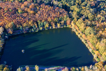 Aerial photograpy of Bear Lake in Ottersheim bei Landau in the state Rhineland-Palatinate, Germany