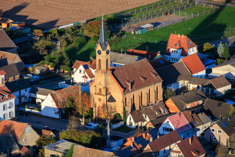 Evangelical Church Unterdorf Lustadt in the district Niederlustadt in Lustadt in the state Rhineland-Palatinate, Germany