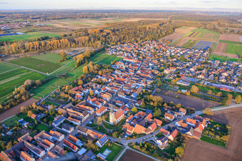 Aerial view of From the southwest in Freisbach in the state Rhineland-Palatinate, Germany