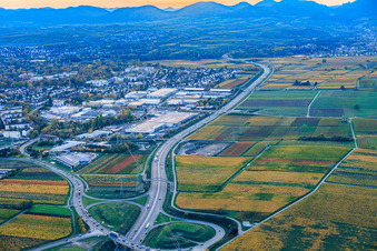 Route of the B10 between Landau and Godramstein in the evening in Landau in der Pfalz in the state Rhineland-Palatinate, Germany