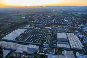 From the east in Offenbach an der Queich in the state Rhineland-Palatinate, Germany