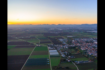 Aerial view of Böhlweg in Offenbach an der Queich in the state Rhineland-Palatinate, Germany