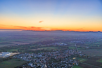 Main street in the evening in Rohrbach in the state Rhineland-Palatinate, Germany