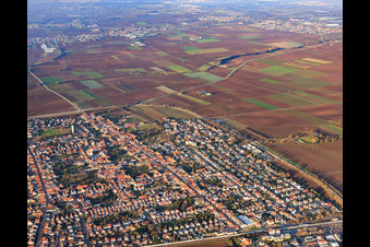 Main road from the south in the district Böhl in Böhl-Iggelheim in the state Rhineland-Palatinate, Germany