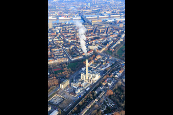 Aerial photograpy of GML – Gemeinschafts-Müllheizkraftwerk Ludwigshafen GmbH in the district Hemshof in Ludwigshafen am Rhein in the state Rhineland-Palatinate, Germany