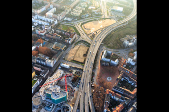 Europaplatz with social welfare office Ludwigshafen and district administration Rhein-Pfalz-Kreis in the district Hemshof in Ludwigshafen am Rhein in the state Rhineland-Palatinate, Germany