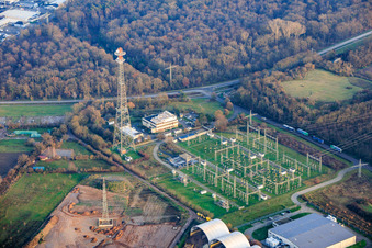 Substation of Pfalzwerke Netz AG in Mutterstadt in the state Rhineland-Palatinate, Germany
