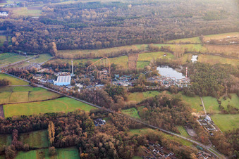Aerial view of Plopsaland Germany in Haßloch in the state Rhineland-Palatinate, Germany