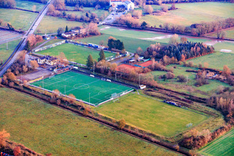 Sports grounds of TB Jahn 1896 eV and TC '86 eV in Zeiskam in the state Rhineland-Palatinate, Germany out of the air
