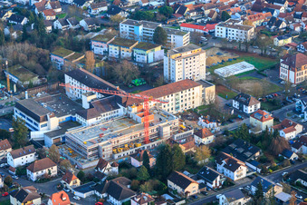 Construction site for the expansion of the Asklepios Südpfalzkliniken hospital in Kandel in the state Rhineland-Palatinate, Germany