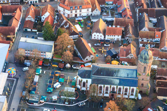 Christmas market on the market square in Kandel in the state Rhineland-Palatinate, Germany