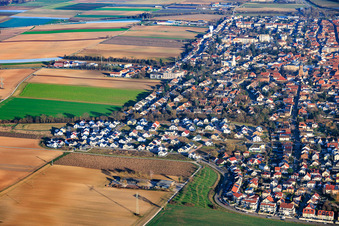 Aerial photograpy of New development area K2 from the west in Kandel in the state Rhineland-Palatinate, Germany