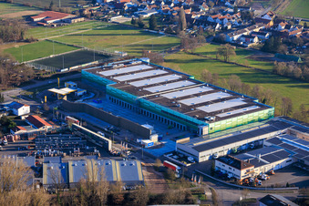 New construction of the logistics park by HANSAINVEST and DFI-Real-Estate Kandel for FRISCHEPLATTFORM SÜDWEST of Gemüsering Stuttgart GmbH in Wörth am Rhein in the state Rhineland-Palatinate, Germany