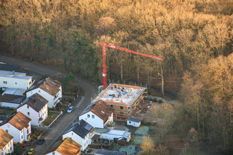 Construction site for a new multi-family house on Elsässer Straße in Kandel in the state Rhineland-Palatinate, Germany