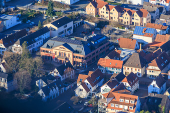 Town hall, citizens' office and savings bank Südpfalz in Wörth am Rhein in the state Rhineland-Palatinate, Germany