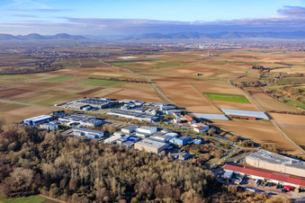 Aerial view of Industrial Park W from the southwest in Herxheim bei Landau in the state Rhineland-Palatinate, Germany
