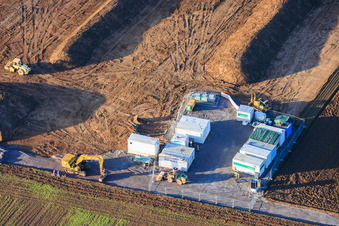 Aerial view of Earthworks in Rohrbach in the state Rhineland-Palatinate, Germany